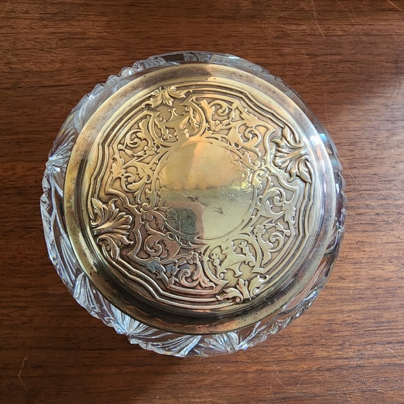 Antique cut crystal jar with sterling silver lid - Picture 2 of 8